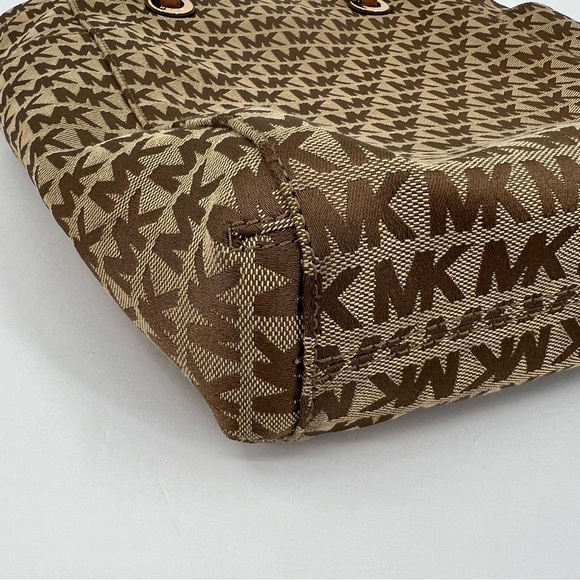 Michael Kors MK Jet Set Signature Tote Beige/Ebony/Mocha - Picture 9 of 13